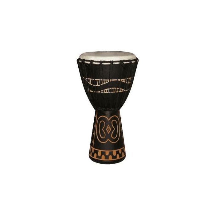 Tanga Djembe 14" Decorado Motivos Africanos, Estilo Artesanal Guineano