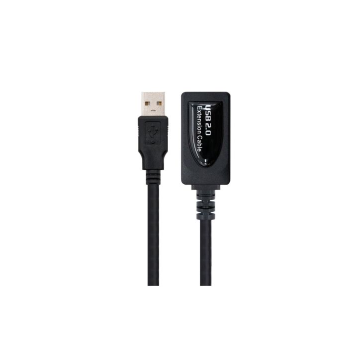 Nano Cable Cable USB2.0 A/M - USB2.0 A/H 5.0M Negro Prolongador con Amplificador 10.01.0211