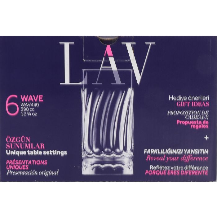 LAV Set 6 Vasos Largos 390cc Wave 1