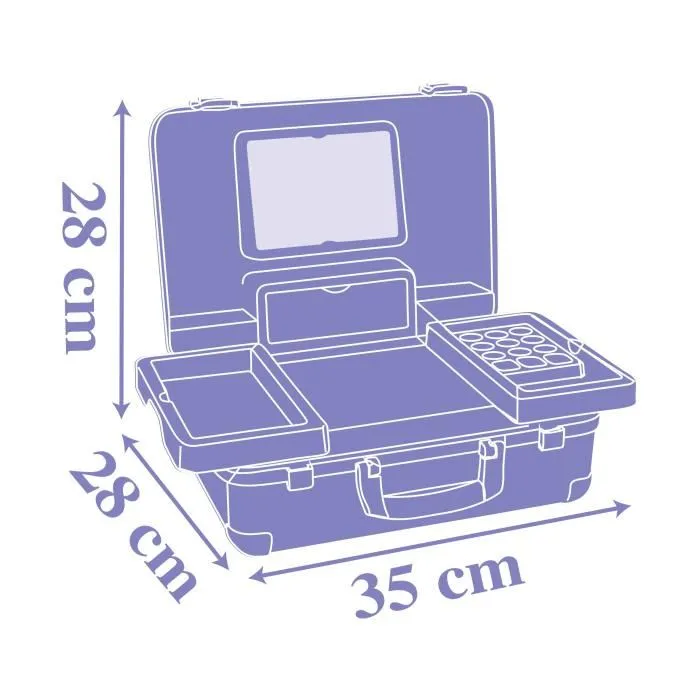 Smoby Maleta de Belleza Congelada Infantil con Accesorios de Maquillaje y Peluquería para Niñas 3