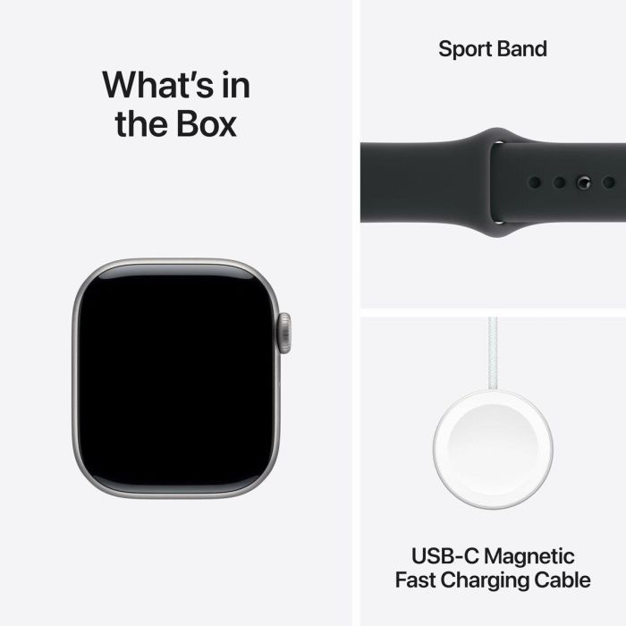 Apple Watch S11 Aluminium 42mm Space Grau con Sportarmband Schwarz M/L 1