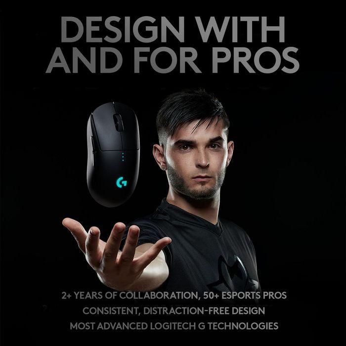 Logitech PRO Wireless Gaming Mouse, RF Wireless, Lithium Polymer (LiPo), Black 6 Logitech PRO Wireless Gaming Mouse, RF Wireless, Lithium Polymer (LiPo), Black 6