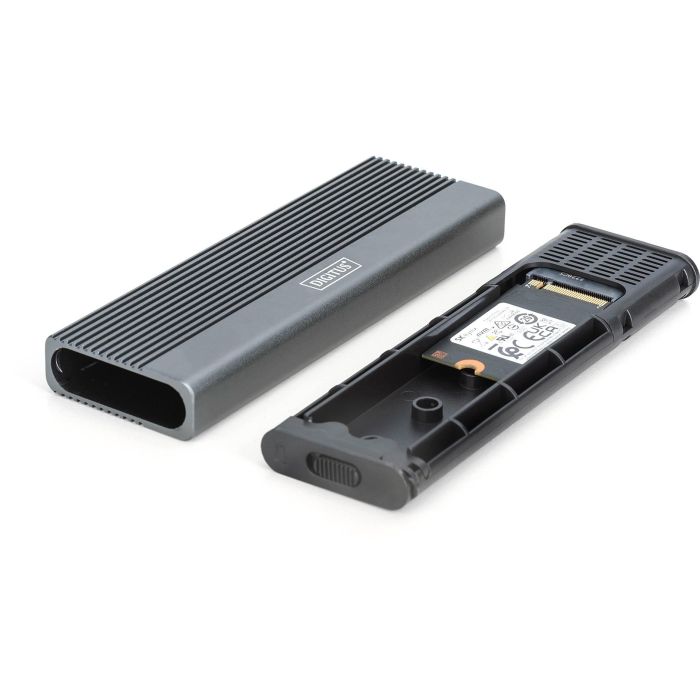 DIGITUS Gehäuse USB 3.1 Gen2 SSD M2 NVMe + SATAIII Alu 3