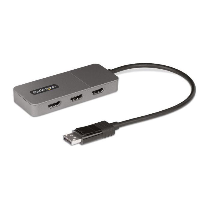 Startech Hub 5 en 1 USB-C con 3 Puertos HDMI, Salida DisplayPort 1.4 y Soporte MST, Resolución 4K@60Hz, HDR, Gris Espacio 1