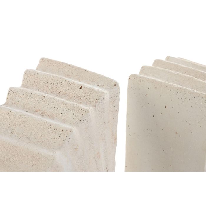 Sujetalibros Scandi DKD Home Decor Beige Blanco 7.5 x 15 x 30 cm Set de 2 2 Sujetalibros Scandi DKD Home Decor Beige Blanco 7.5 x 15 x 30 cm Set de 2 2
