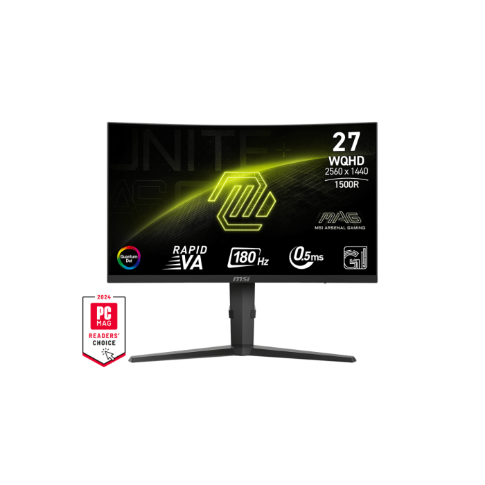 MSI Monitor Mag 275Cqrf Qd E2. 27". Curvo 1500R. 2560X1440. 180Hz. Negro