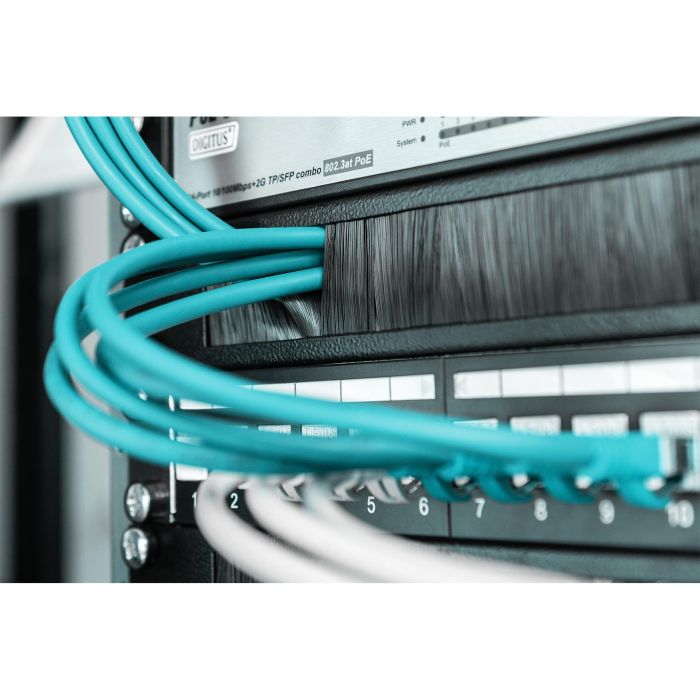 Digitus Panel de Gestión de Cables con Cepillo Abierto 1U, para Armario Rack de Red/Servidor 19 pulgadas, Negro RAL 9005 4