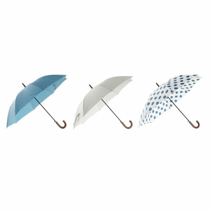 Paraguas DKD Home Decor Azul Blanco 3 Piezas Paraguas DKD Home Decor Azul Blanco 3 Piezas
