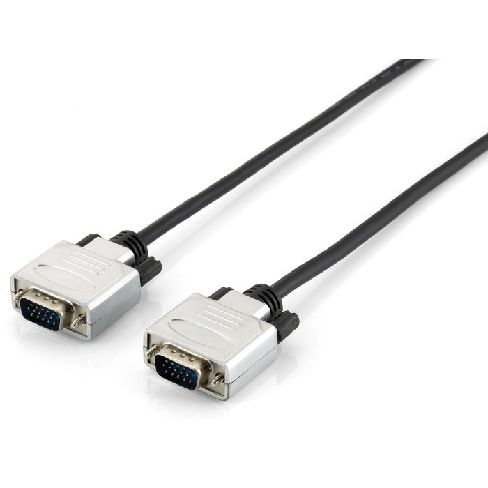 Equip 118865 Cable VGA HD15 Macho/Macho de 15m, soporta 800x600, color negro y plata