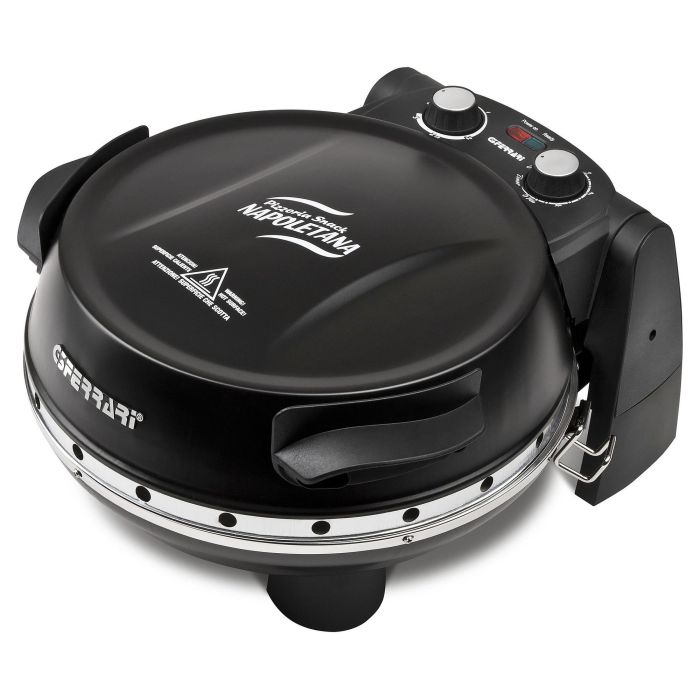 G3 Ferrari Horno para Pizza Napoletana, Negro, 1200 W, 31 cm, Piedra, 400 °C, con Temporizador, Libro de Recetas y Utensilio