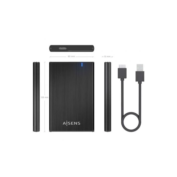 AISENS - CAJA EXTERNA 2,5" ASE-2528B 9.5MM SATA A USB 3.0/USB3.1 GEN1, NEGRA AISENS - CAJA EXTERNA 2,5" ASE-2528B 9.5MM SATA A USB 3.0/USB3.1 GEN1, NEGRA