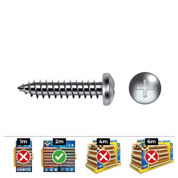 Celo Tornillo chapa alomada philips din/ref 7981 4,8x38mm, zincado, caja 200 unid.