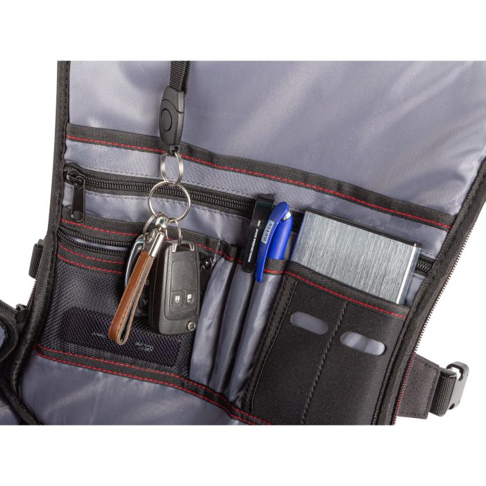 GENESIS Pallad 550 Mochila Gaming para Portátiles 17.3 pulgadas, Negro Rojo, Resistente al Agua y Golpes, con Múltiples Compartimentos 4 GENESIS Pallad 550 Mochila Gaming para Portátiles 17.3 pulgadas, Negro Rojo, Resistente al Agua y Golpes, con Múltiples Compartimentos 4