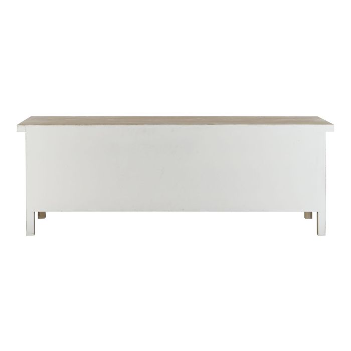 DKD Home Decor Mueble TV Estilo Árabe de Abeto y MDF Natural Blanco con 2 Cajones y 2 Puertas 140x40x50 cm 9