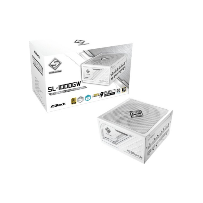 FUENTE ALIMENTACION ASROCK SL-1000GW,PSU,1000W,80 PLUS GOLD,135MM,MODULAR,PCI-E 5.1 (12+4pin)x1,PCI-E (6+2 pin)x3,SATA (5 pin)x9 (BLANCA) FUENTE ALIMENTACION ASROCK SL-1000GW,PSU,1000W,80 PLUS GOLD,135MM,MODULAR,PCI-E 5.1 (12+4pin)x1,PCI-E (6+2 pin)x3,SATA (5 pin)x9 (BLANCA)