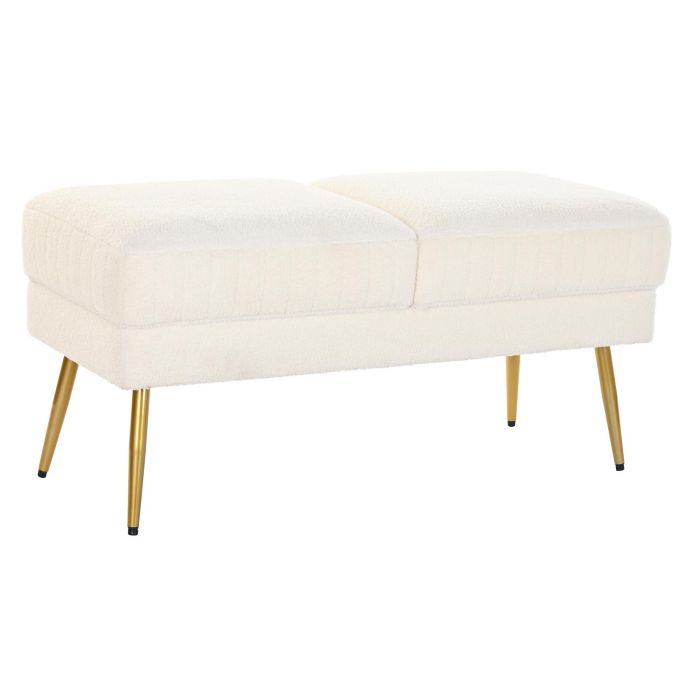 Descalzadora Moderno DKD Home Decor Blanco Dorado 45 x 50 x 106 cm Descalzadora Moderno DKD Home Decor Blanco Dorado 45 x 50 x 106 cm