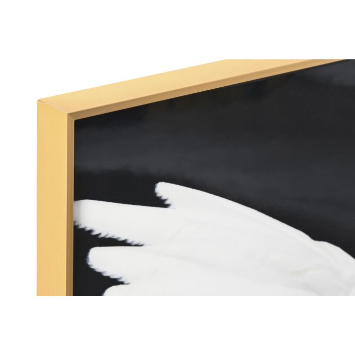 DKD Home Decor Cuadro Moderno Mujer Plumas Blanco Negro 80 x 60 x 3 cm (2 Unidades) 1