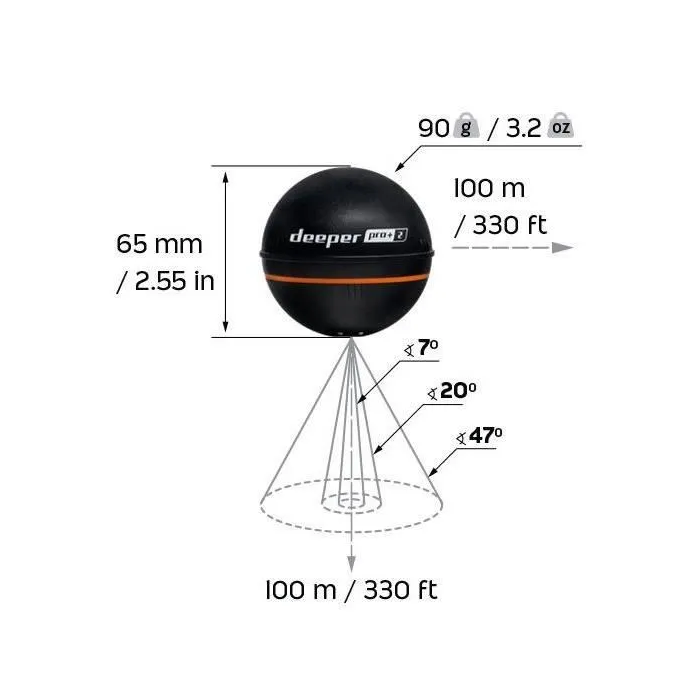 Deeper Pro+ V2 - Sonda Portátil para Pesca de Agua Dulce y Salada, Localizador de Peces Avanzado 2