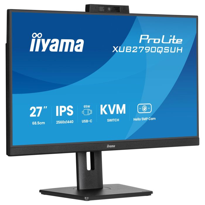 Iiyama ProLite XUB2790QSUH 68.6 cm (27") QHD IPS 2560x1440, 100Hz, 0.4ms, FreeSync, USB-C 65W, KVM, Altavoces, Negro Iiyama ProLite XUB2790QSUH 68.6 cm (27") QHD IPS 2560x1440, 100Hz, 0.4ms, FreeSync, USB-C 65W, KVM, Altavoces, Negro