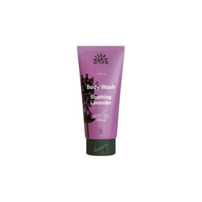 URTEKRAM Soothing Lavender Gel de Baño Lavanda 200ml. Eco Certificado COSMOS ORGANIC, Vegano, Hidratante con Aloe