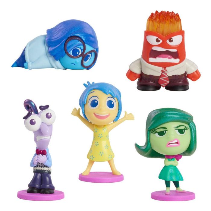Just Play 45507 Pack 5 Figuras Personajes Inside Out 2 Disney Pixar - Emociones Alegría, Tristeza, Ira, Miedo y Asco 2