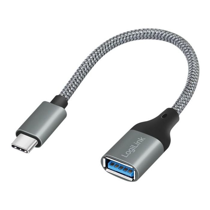 LogiLink CU0106 Adaptador USB-C a USB 3.2 Gen 1 (3.1 Gen 1) Macho/Hembra, 0,15m, Gris 0 LogiLink CU0106 Adaptador USB-C a USB 3.2 Gen 1 (3.1 Gen 1) Macho/Hembra, 0,15m, Gris 0