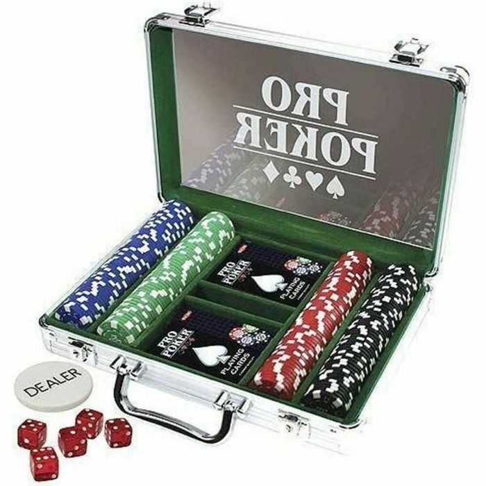 Propoker caja de fichas de póker 200 fichas 11.5g aluminio cepillado con ventana plexiglás, 2 barajas, crupier, 5 dados y reglas 0 Propoker caja de fichas de póker 200 fichas 11.5g aluminio cepillado con ventana plexiglás, 2 barajas, crupier, 5 dados y reglas 0
