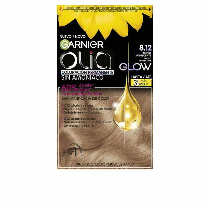 Garnier Olia Coloración Permanente #8.12-Rubio Irdiscente 3 Unidades 3 u Garnier Olia Coloración Permanente #8.12-Rubio Irdiscente 3 Unidades 3 u