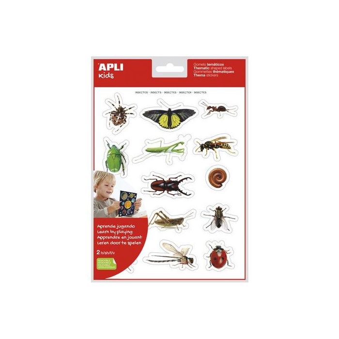 Gomets Apli Tematicos Bolsa 2H Removibles Insectos 28 Uds. (18731) (Set de 5)