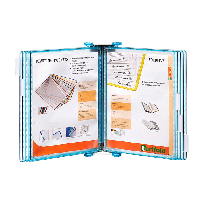 Djois Portacatalogo de Pared Polipropileno con 10 Fundas DIN A4 Color Azul 1