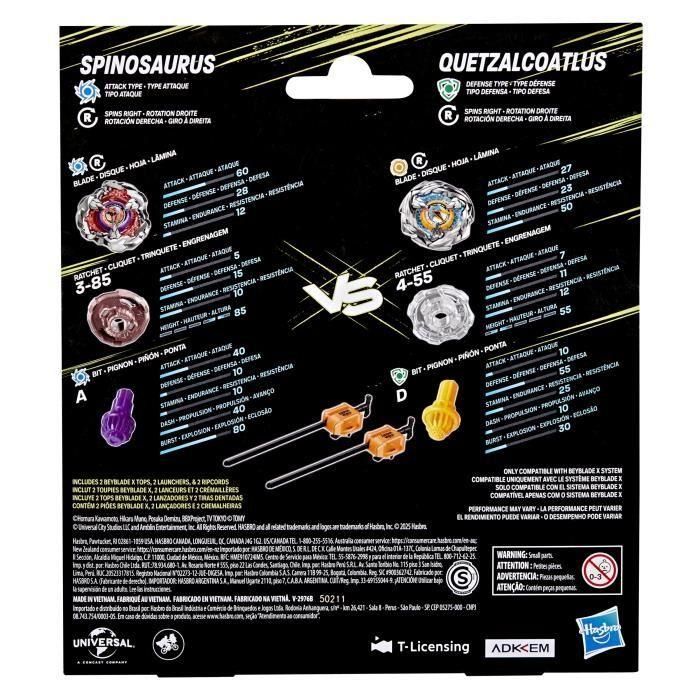 Hasbro HASG1899ES0 Beyblade X Jurassic World Spinosaurus vs Quetzalcoatlus Multipack, Juguete para Niños de 8 Años en Adelante 4 Hasbro HASG1899ES0 Beyblade X Jurassic World Spinosaurus vs Quetzalcoatlus Multipack, Juguete para Niños de 8 Años en Adelante 4