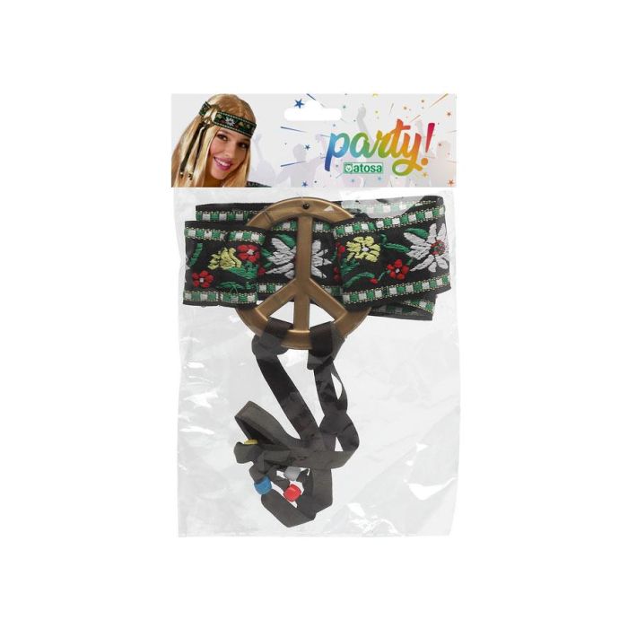 Cinta para el pelo hippie con bordados y símbolo de paz - Complemento perfecto para festivales y looks bohemios 1