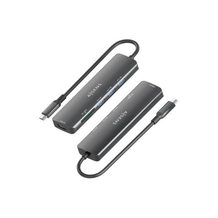 Aisens ASUC-6P024-GR - Docking Estación USB-C 6 en 1 HDMI 4K, 3xUSB 3.0 (5Gbps), Lector SD/Micro SD para Portátiles/PC Gris 1 Aisens ASUC-6P024-GR - Docking Estación USB-C 6 en 1 HDMI 4K, 3xUSB 3.0 (5Gbps), Lector SD/Micro SD para Portátiles/PC Gris 1