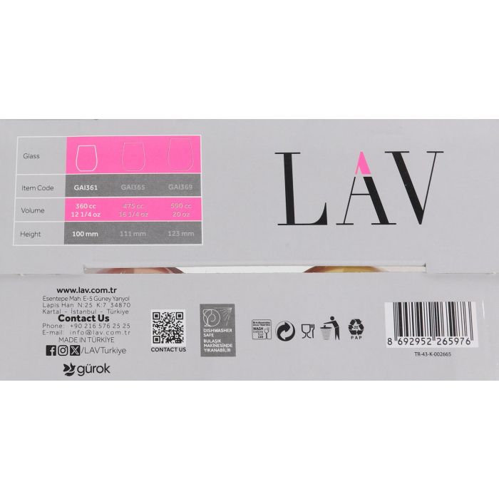 Set de 4 vasos Gaia 360 cc color - LAV (6 Cajas) 9 Set de 4 vasos Gaia 360 cc color - LAV (6 Cajas) 9