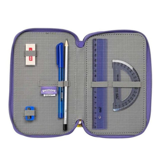 Plumier Triple SuperThings Guardians of Kazoom Morado Amarillo (36 Piezas) 3 Plumier Triple SuperThings Guardians of Kazoom Morado Amarillo (36 Piezas) 3