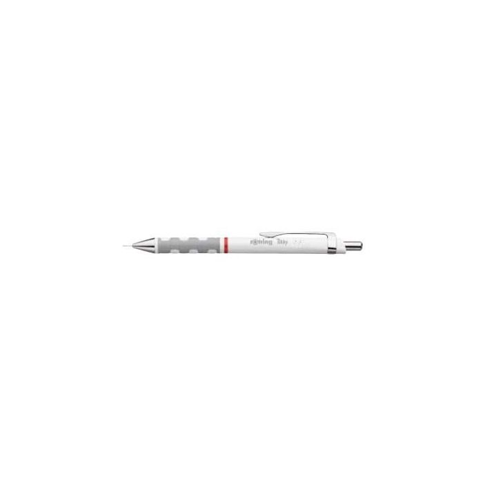 Rotring 1904506 Lápiz Portaminas Tikky Blanco 0.7 mm, Minas HB, Borrador y Clip, Caja de 12 Unidades