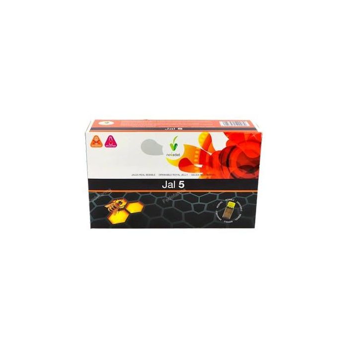 NOVADIET Jal 5 20Amp. Jalea Real Liofilizada Energizante Complemento Dietético para Tercera Edad Estudiantes Deportistas Actividad Física y Mental