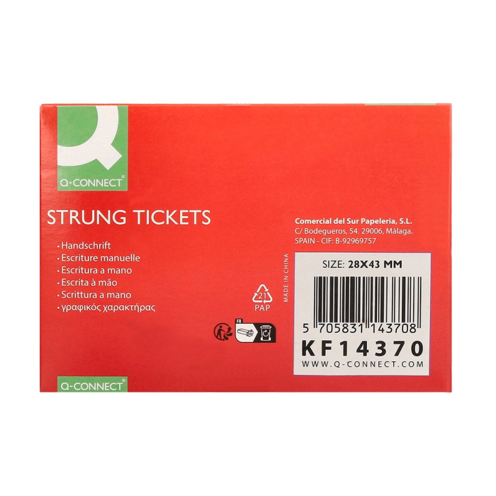 Q-connect Etiquetas Colgantes 28x43 mm Caja de 500 Unidades 7