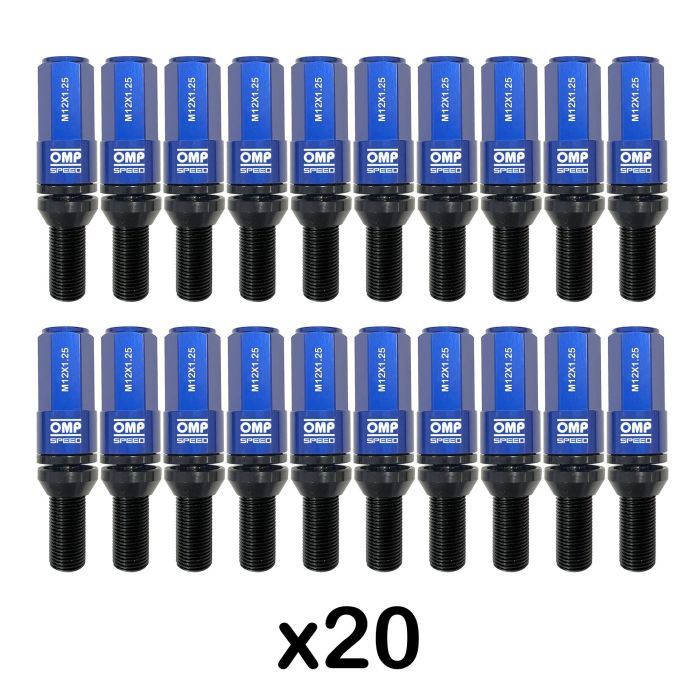 Omp Speed Juego De 20 Tornillos Con Protector De Aluminio De Colores M12x1.25 Llave De 17-19 Largo 28 mm Con Protector Azul OMPS09971207 4 Omp Speed Juego De 20 Tornillos Con Protector De Aluminio De Colores M12x1.25 Llave De 17-19 Largo 28 mm Con Protector Azul OMPS09971207 4