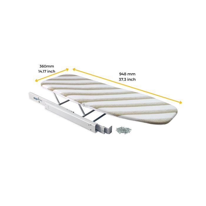 Emuca Tabla de planchar plegable y extraíble para mueble Iron, Acero, Pintado blanco 3 Emuca Tabla de planchar plegable y extraíble para mueble Iron, Acero, Pintado blanco 3