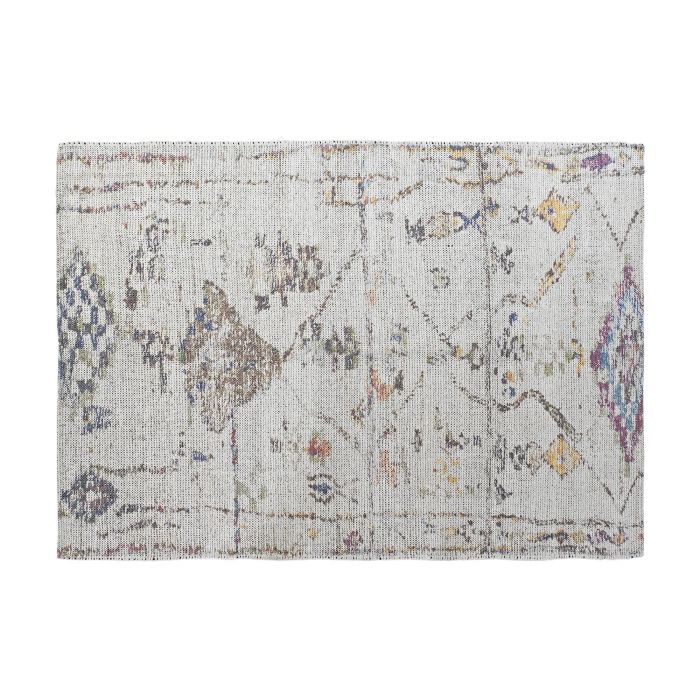 DKD Home Decor Alfombra Árabe Blanco Multicolor 230x160 cm Algodón Poliéster 1200 gsm