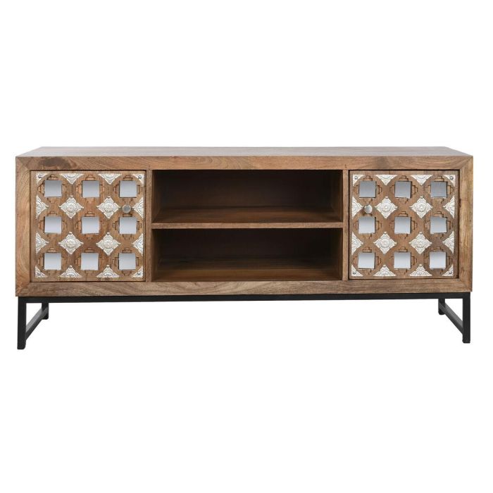 Mueble Tv Indio DKD Home Decor Natural Plateado 38 x 60 x 130 cm 1