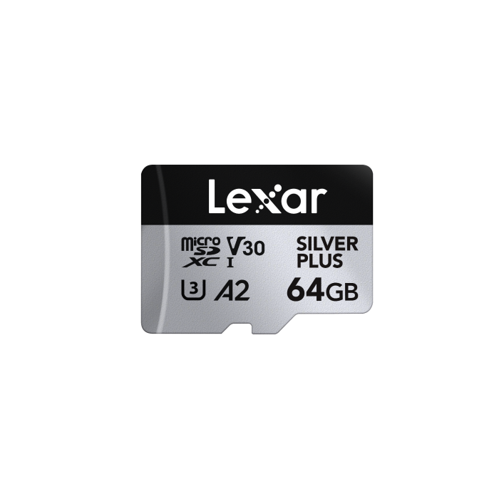 Lexar Professional SILVER PLUS 64 GB MicroSDXC UHS-I Clase 3, V30, U3, 205 MB/s, 100 MB/s, LMSSIPL064G-BNANG 1