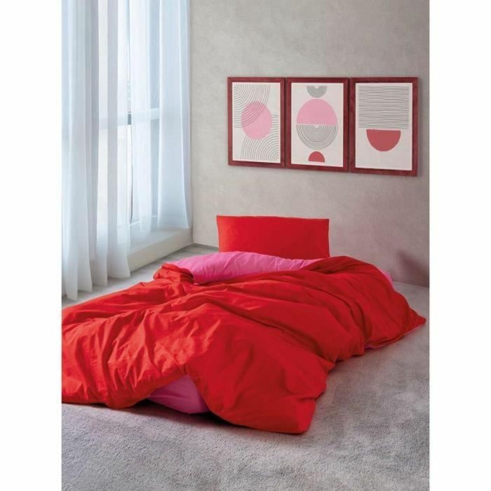 Juego de funda nórdica Rojo Rosa 220 x 240 cm 3 Juego de funda nórdica Rojo Rosa 220 x 240 cm 3