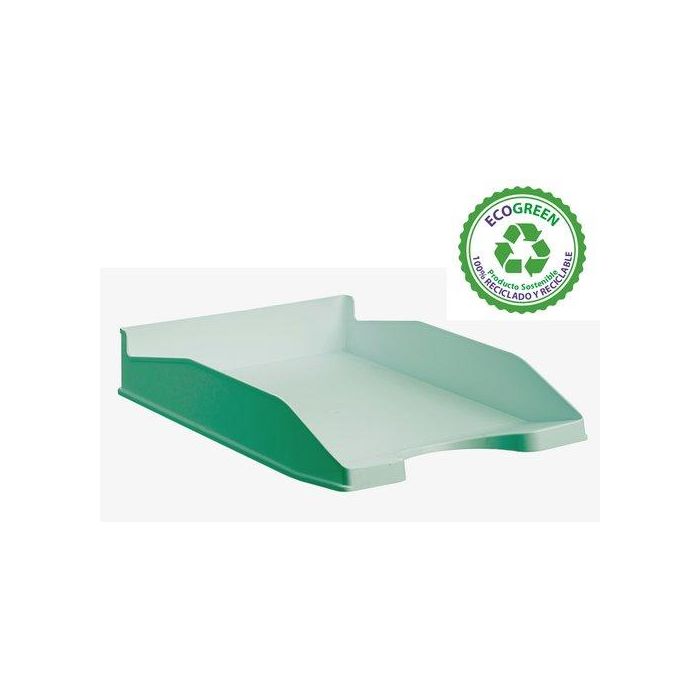 Archivo 2000 Bandeja Ecogreen Apilable 3 Posiciones 345x255x60 mm Reciclado Verde Pastel