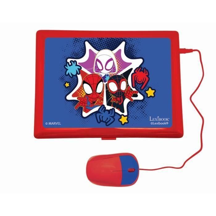 Lexibook Ordenador Educativo Spider-Man Bilingüe FR/EN para Niños - 124 Actividades con Teclado y Ratón Realista 1