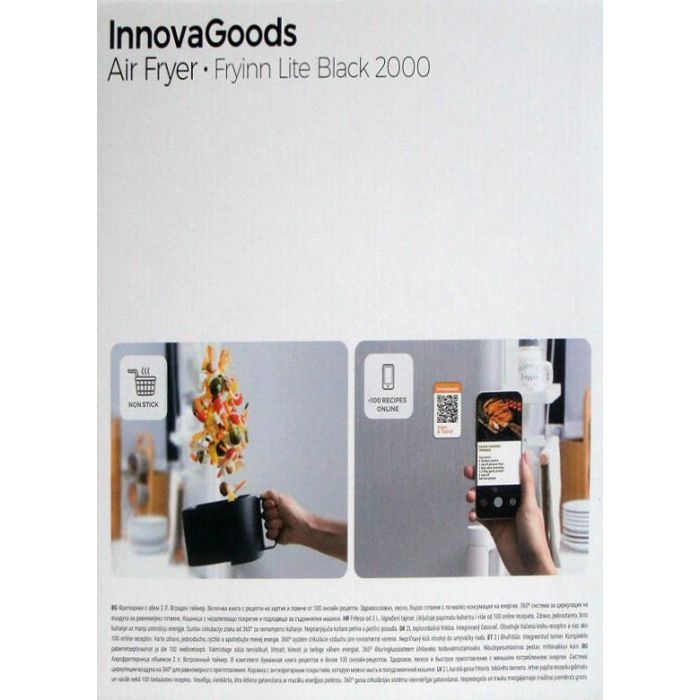 Freidora de Aire Innovagoods Fryinn Lite 2000, Negra - Inde 12 Freidora de Aire Innovagoods Fryinn Lite 2000, Negra - Inde 12