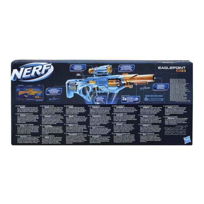 NERF Elite 2.0 Eaglepoint RD-8 Blaster, cañón de 8 dardos, mira y cañón desmontables, incluye 16 dardos 1