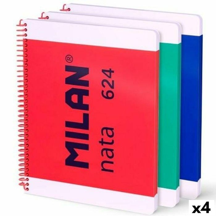 Set de Cuadernos Milan Multicolor A4 80 Hojas 3 Piezas (4 Unidades) 0 Set de Cuadernos Milan Multicolor A4 80 Hojas 3 Piezas (4 Unidades) 0