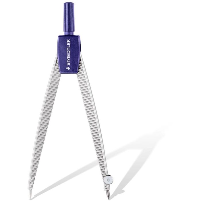 STAEDTLER Compás Noris 550, Azul y Plata, Diámetro máximo 30 cm, 124mm de largo, 1 pieza 1 STAEDTLER Compás Noris 550, Azul y Plata, Diámetro máximo 30 cm, 124mm de largo, 1 pieza 1